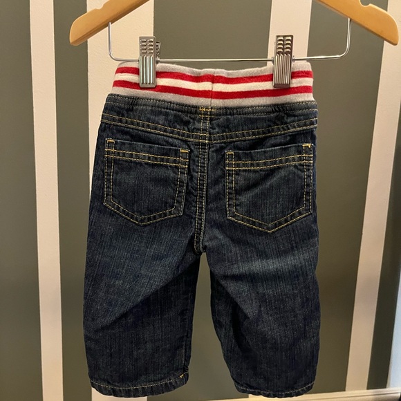 Baby Boden Red and Blue Elastic Waist Jeans - Picture 2 of 4